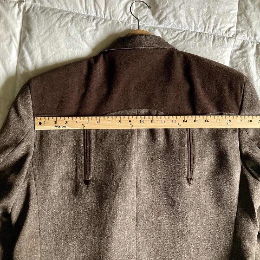 Circle S Boise Western Suit Coat Jacket Chestnut Brown Mens 48R Cowboy Rodeo EUC - Picture 15 of 16
